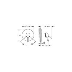 Grohe Concetto Ankastre Duş Bataryası 1 çıkışlı- 24053001