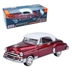 Motor Max 1:18 Chevrolet 1950 Chevy Bel Air Model Araba Bordo-Beyaz