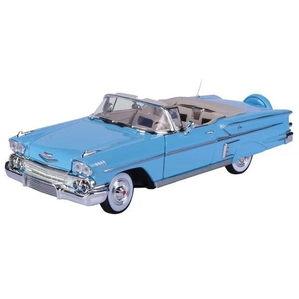 Motor Max 1:18 1958 Chevy Impala Model Araba Mavi