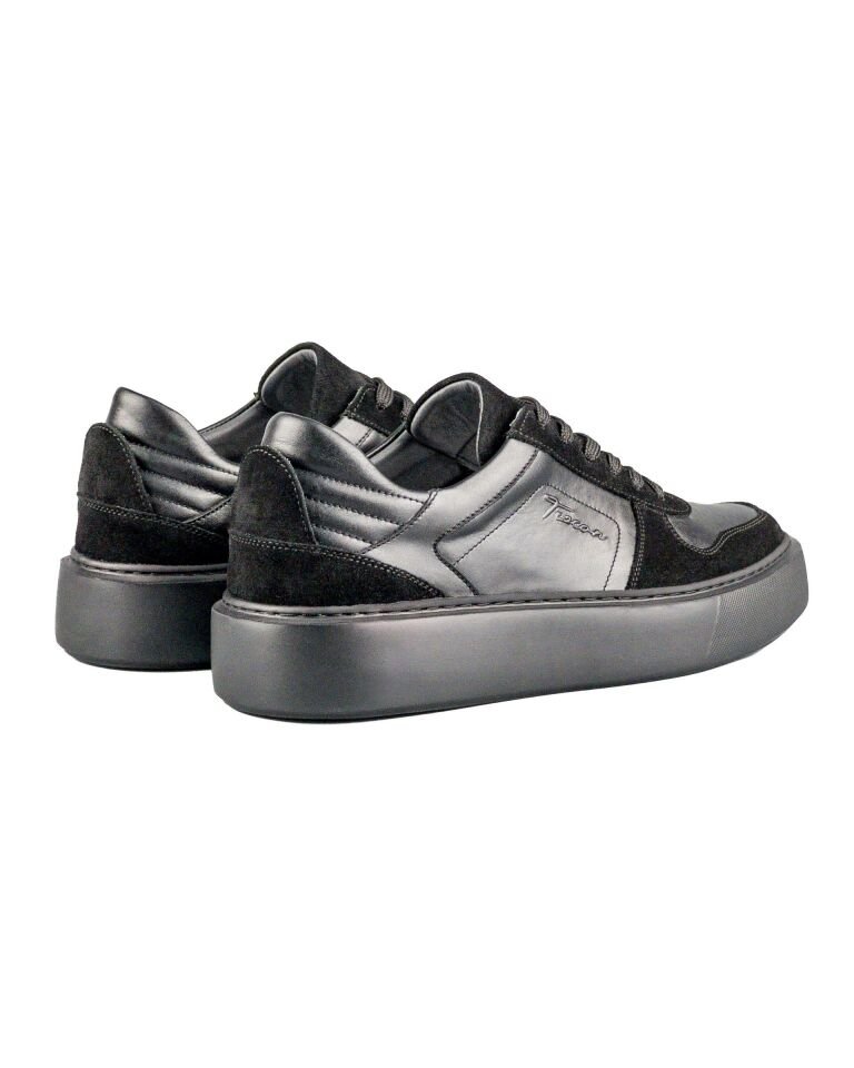 Trident Siyah Süet Ve Siyah Hakiki Deri Erkek Spor (Sneaker) Ayakkabı