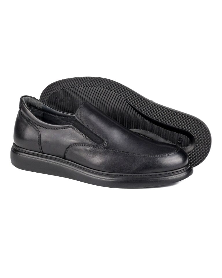 Norge Siyah Hakiki Deri Günlük Klasik Erkek Ayakkabı
