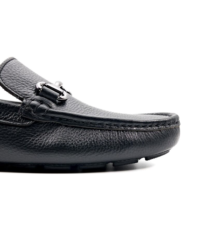 Troya Siyah Hakiki Deri Erkek Loafer Ayakkabı