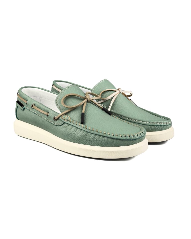 Miletos Yeşil Hakiki Deri Erkek Loafer Ayakkabı
