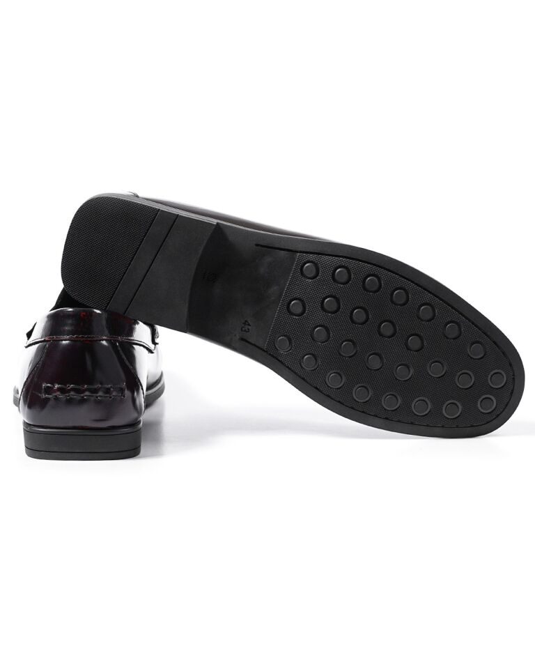 Cordelion Bordo Açma Hakiki Deri Erkek Loafer Ayakkabı