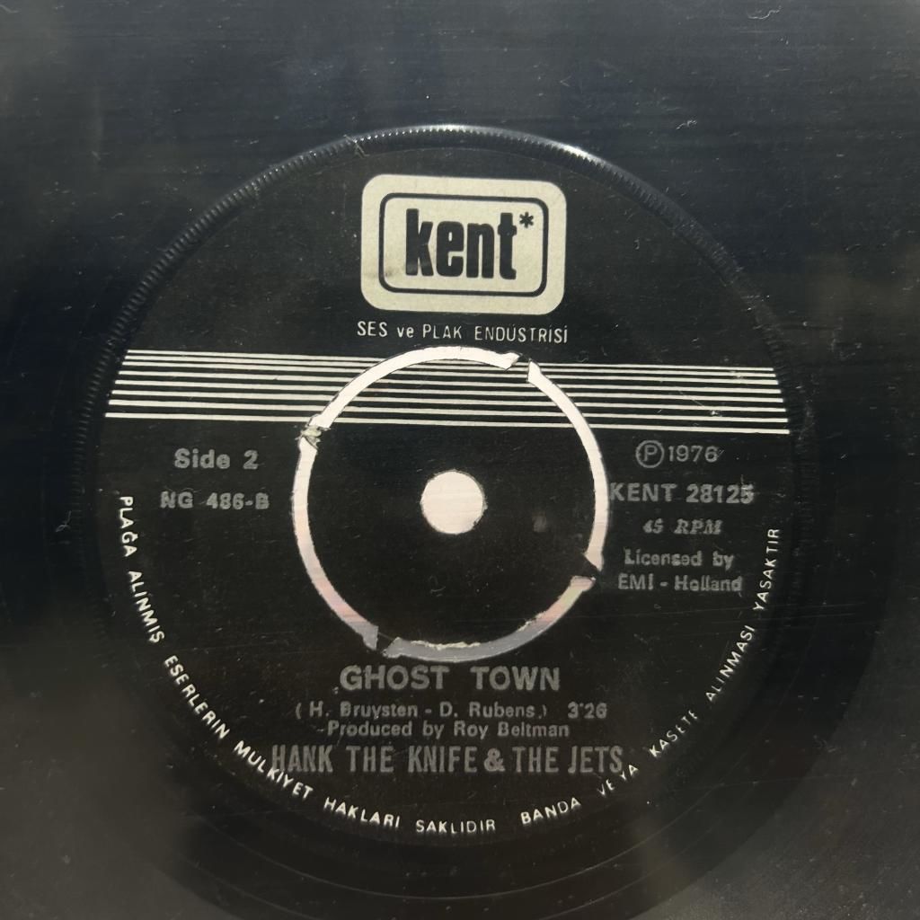 Hank The Knife & The Jets* ‎– Guitar King / Ghost Town 45LİK