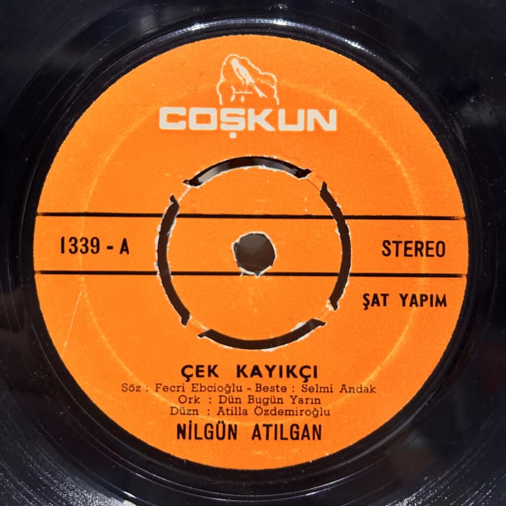 Nilgün Atılgan ‎– Çek Kayıkçı / Nerden Çıktın Karşıma 1974 BASKI 45LİK