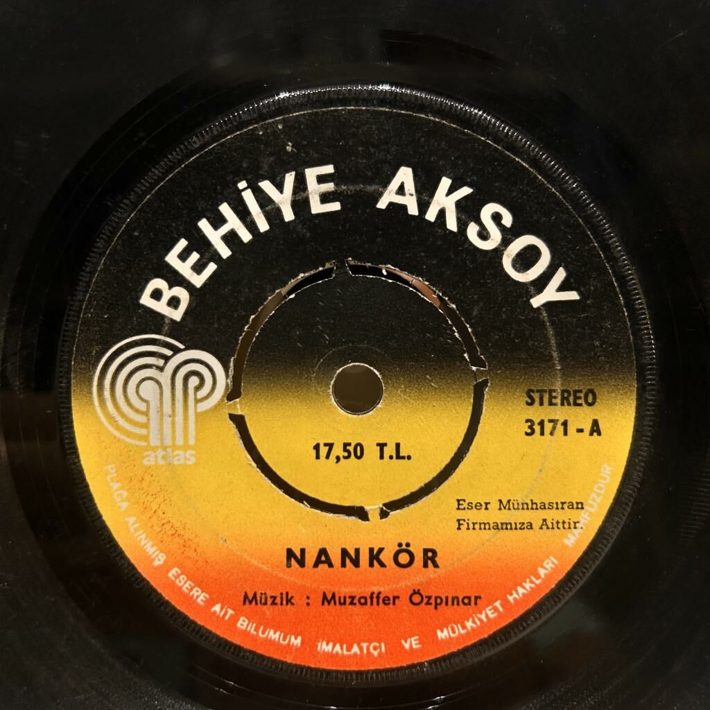 Behiye Aksoy – Nankör / Özlem Rıhtımı 1975 BASKI 45LİK