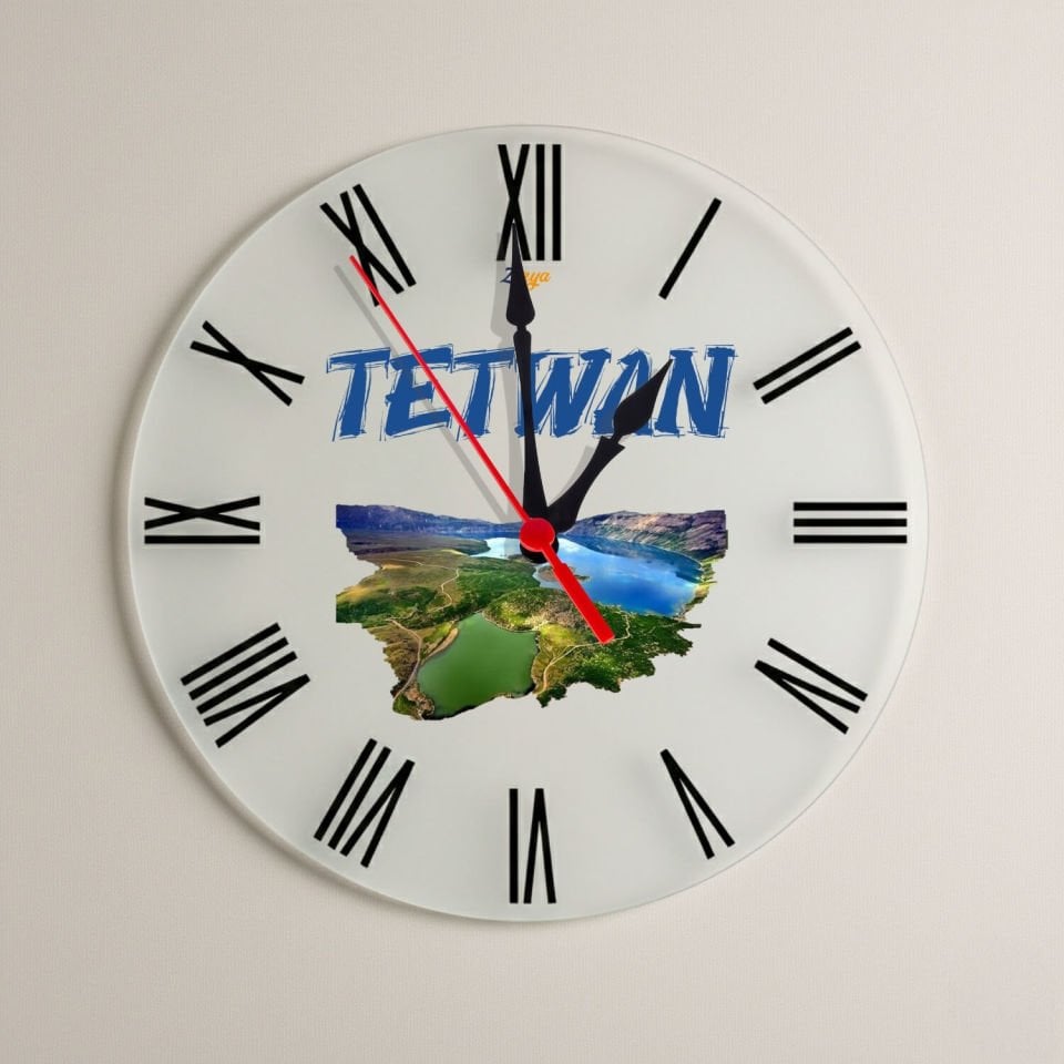 Tetwan Tatvan Şehri Nemrut Dağı Tasarımlı Roma Rakamlı Duvar Saati