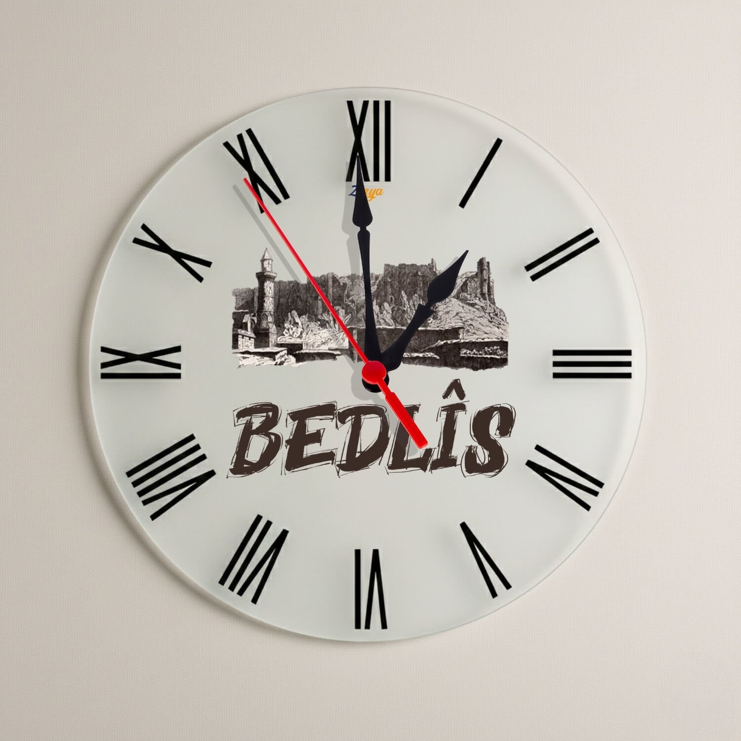 Bedlis Bitlis Şehri Tasarımlı Roma Rakamlı Duvar Saati