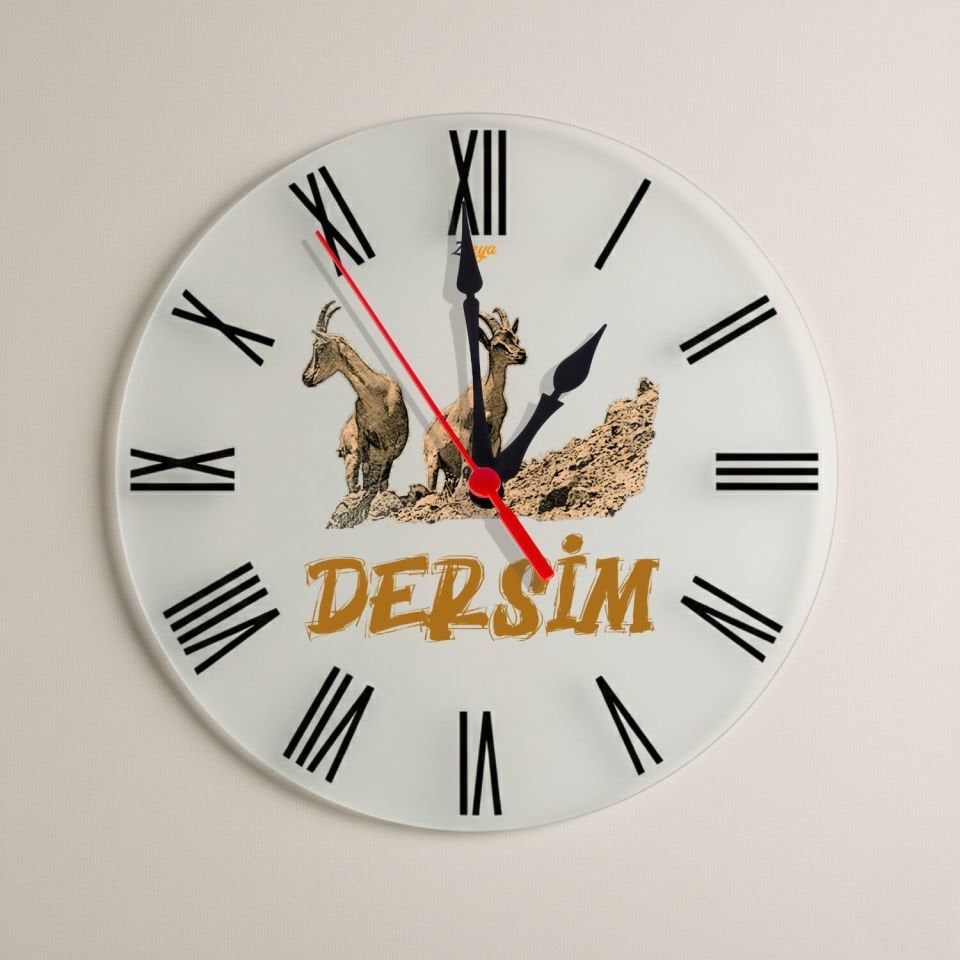 Dersim Şehri Tasarımlı Roma Rakamlı Duvar Saati