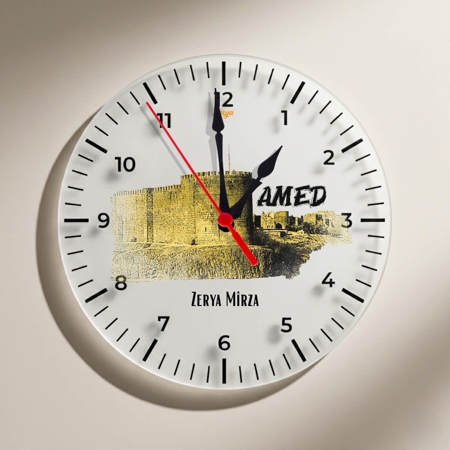 İsme Özel Amed Diyarbakır Surları Tasarımlı Duvar Saati