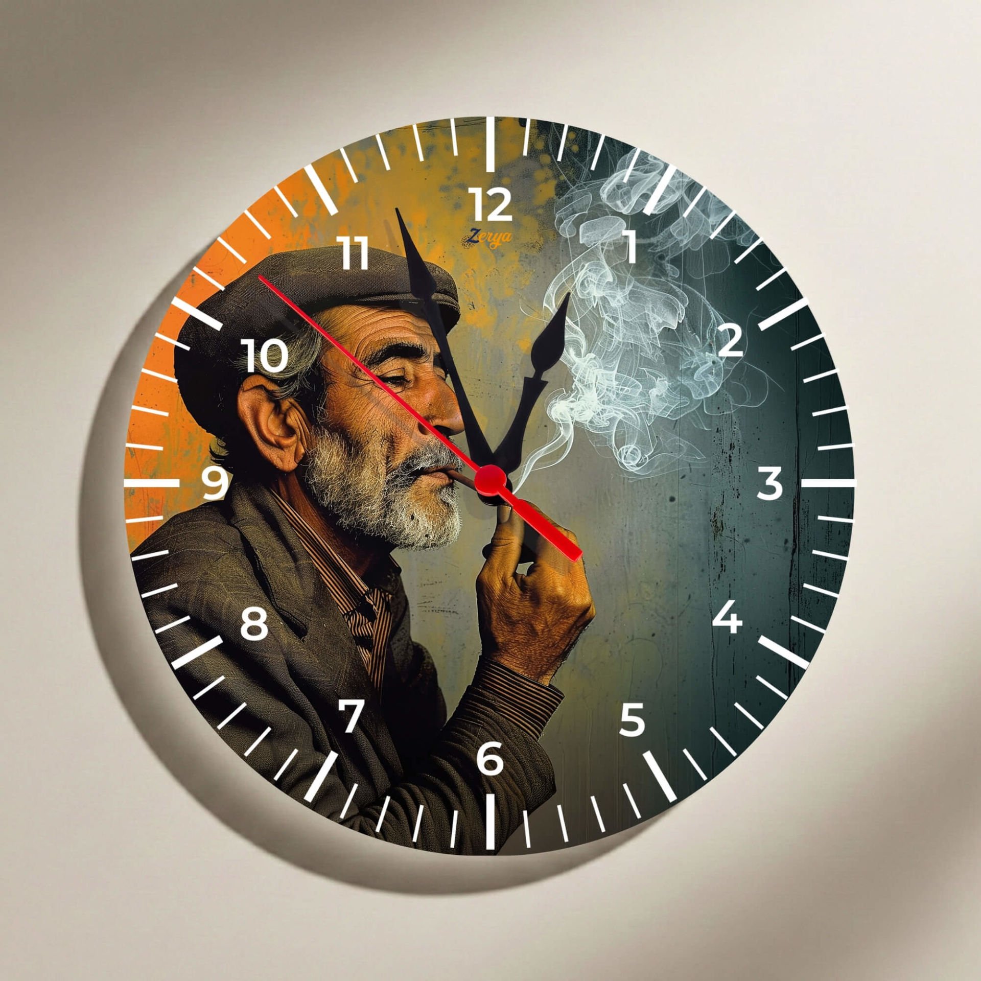 Yaşlı Adam Tasarımlı Duvar Saati
