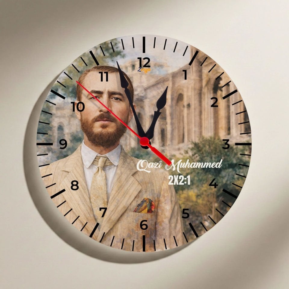 Qazî Muhammed Takım Elbise Tasarımlı Duvar Saati