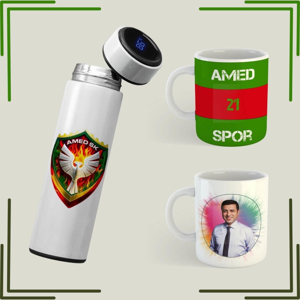 Selahattin Demirtaş Resimli Kupa Bardak - Amedspor Tasarımlı Kupa  ve Termos Seti