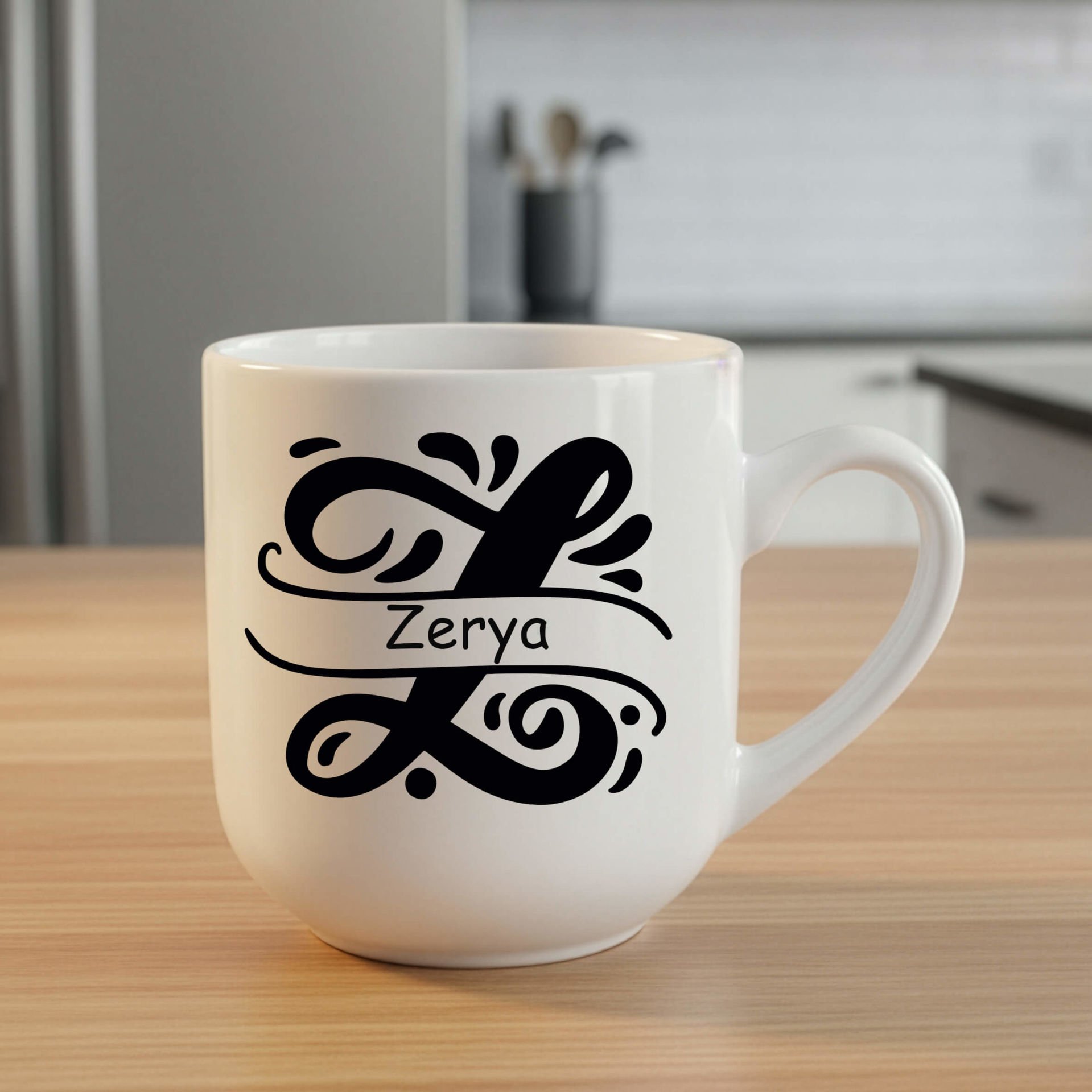 İsme Özel Harfli Elite Beyaz Kupa Bardak - İsme Özel Harfli Elite Kupası