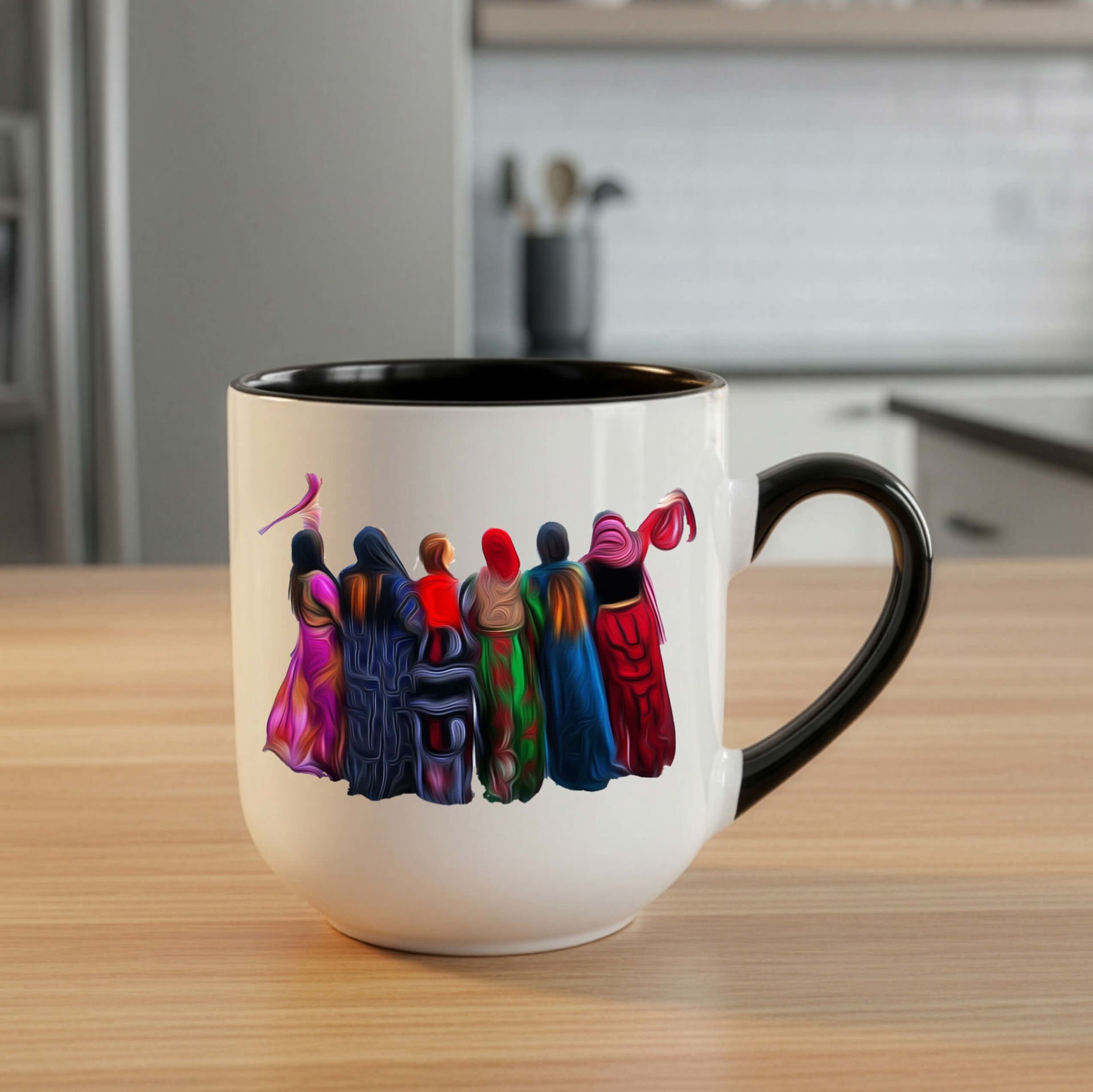 Kadın Halay Motifli Elite Siyah Kupa Bardak - Kadın Halay Govend Elite Kupası