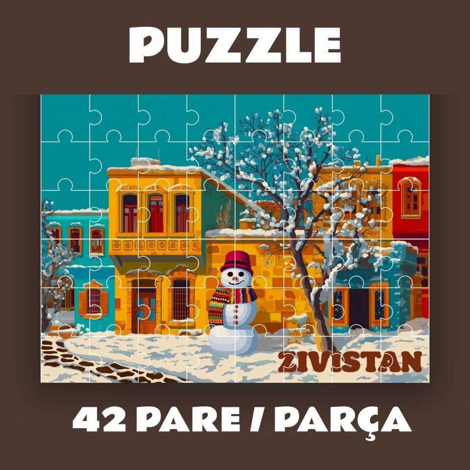 Pazil Bi Kurdî Zivistan Kış - Kürtçe Puzzle Yapboz (42 Pare/Parça - A4)