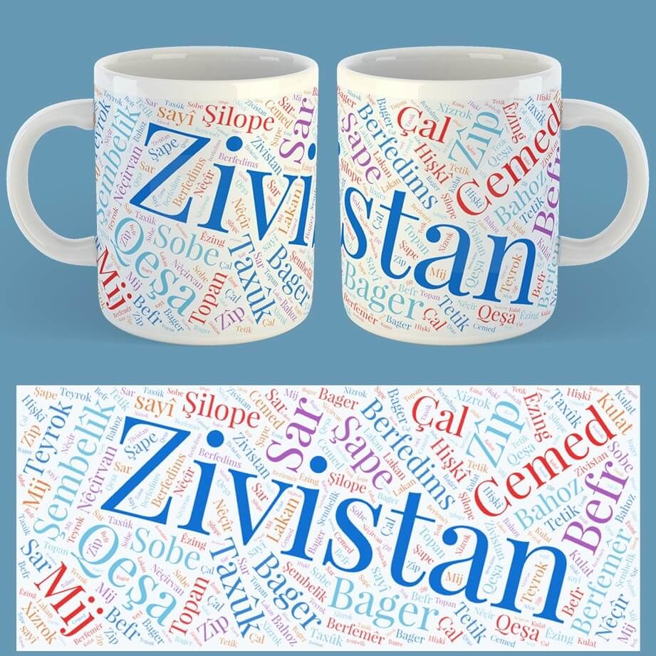 Peyvên Zivistanê Porselen Kupa Bardak - Kürtçe Kış Terimleri Kupası