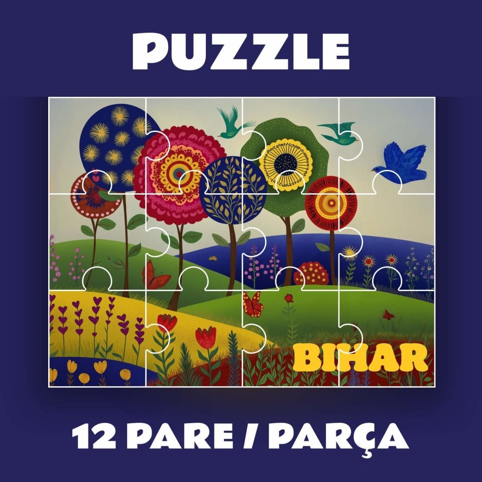 Pazil Bi Kurdî Bihar Sonbahar - Kürtçe Magnetli Puzzle Yapboz (12 Pare/Parça - A5)