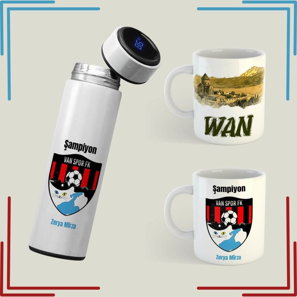 İsme Özel Van Spor Termosu ve Kupası - Wan Spor Kupa ve Bardağı