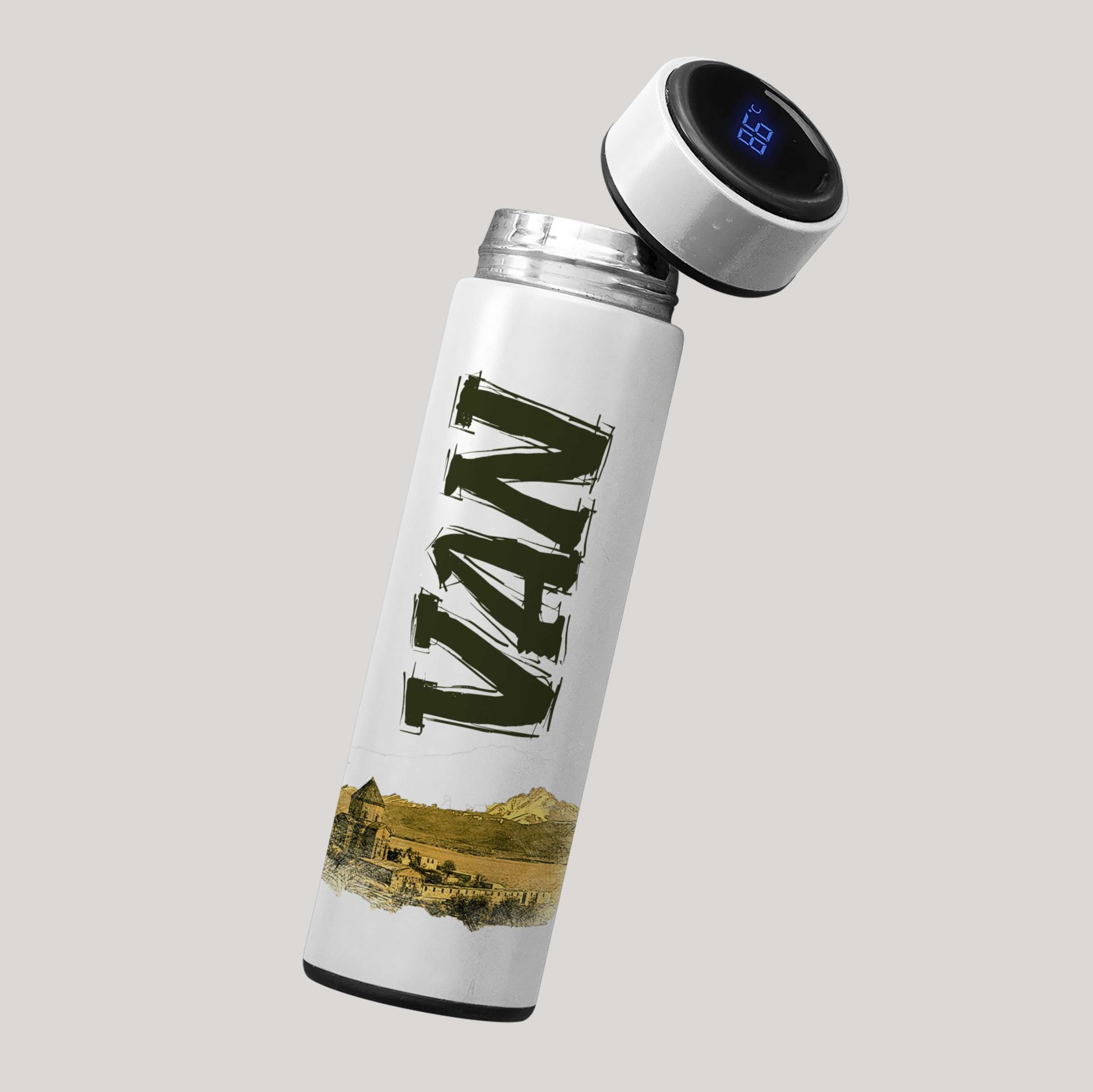 Van Şehri Resimli Termos - Van Akdamar Kilisesi Resimli Termosu