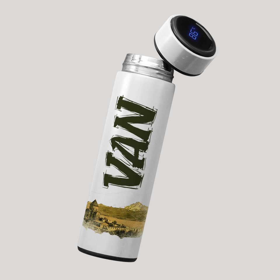 Van Şehri Resimli Termos - Van Akdamar Kilisesi Resimli Termosu