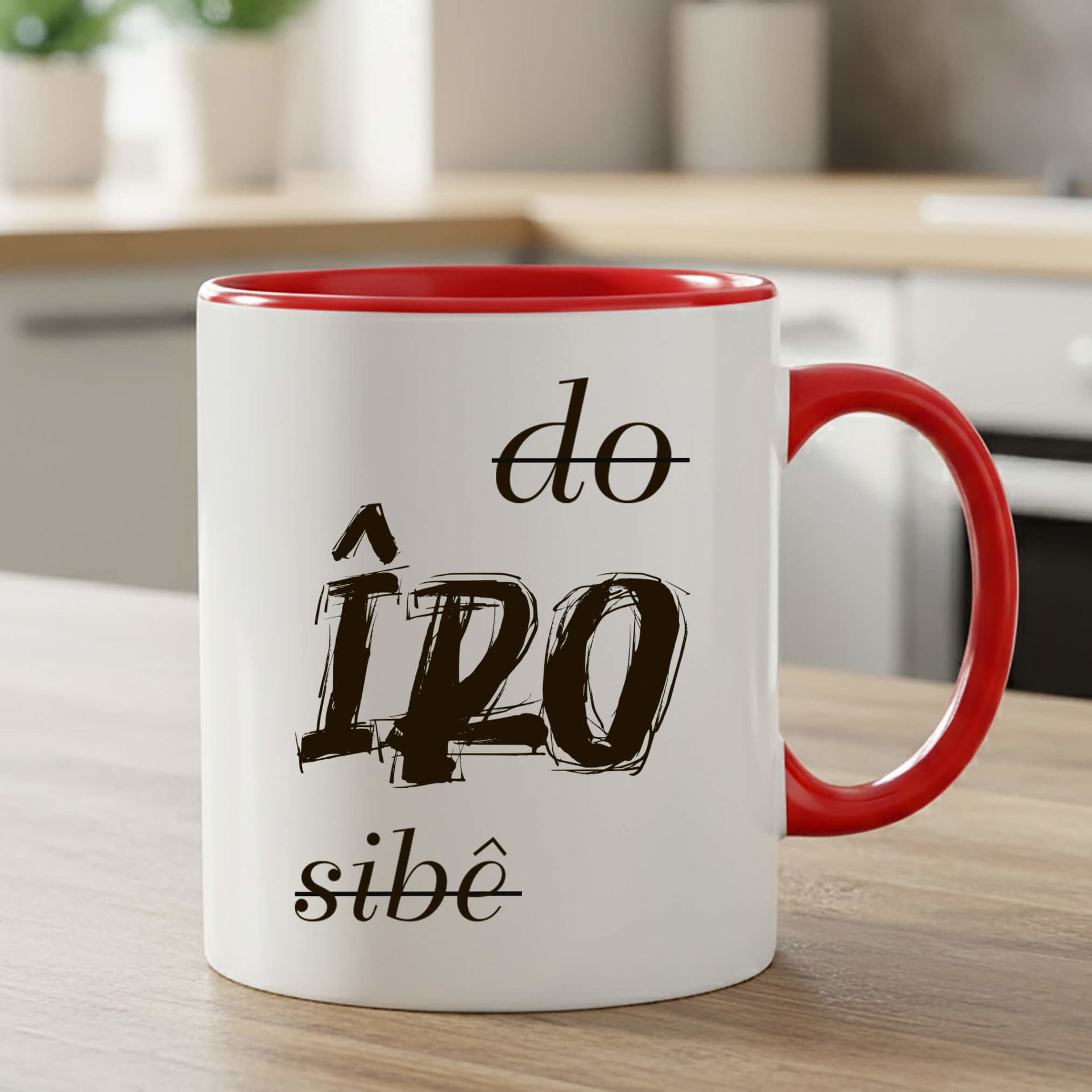 Kürtçe Do Îro Sibê Kırmızı Renkli Klasik Kupa Bardağı - Do Îro Sibê Kırmızı Renkli Klasik Kupa Bardak