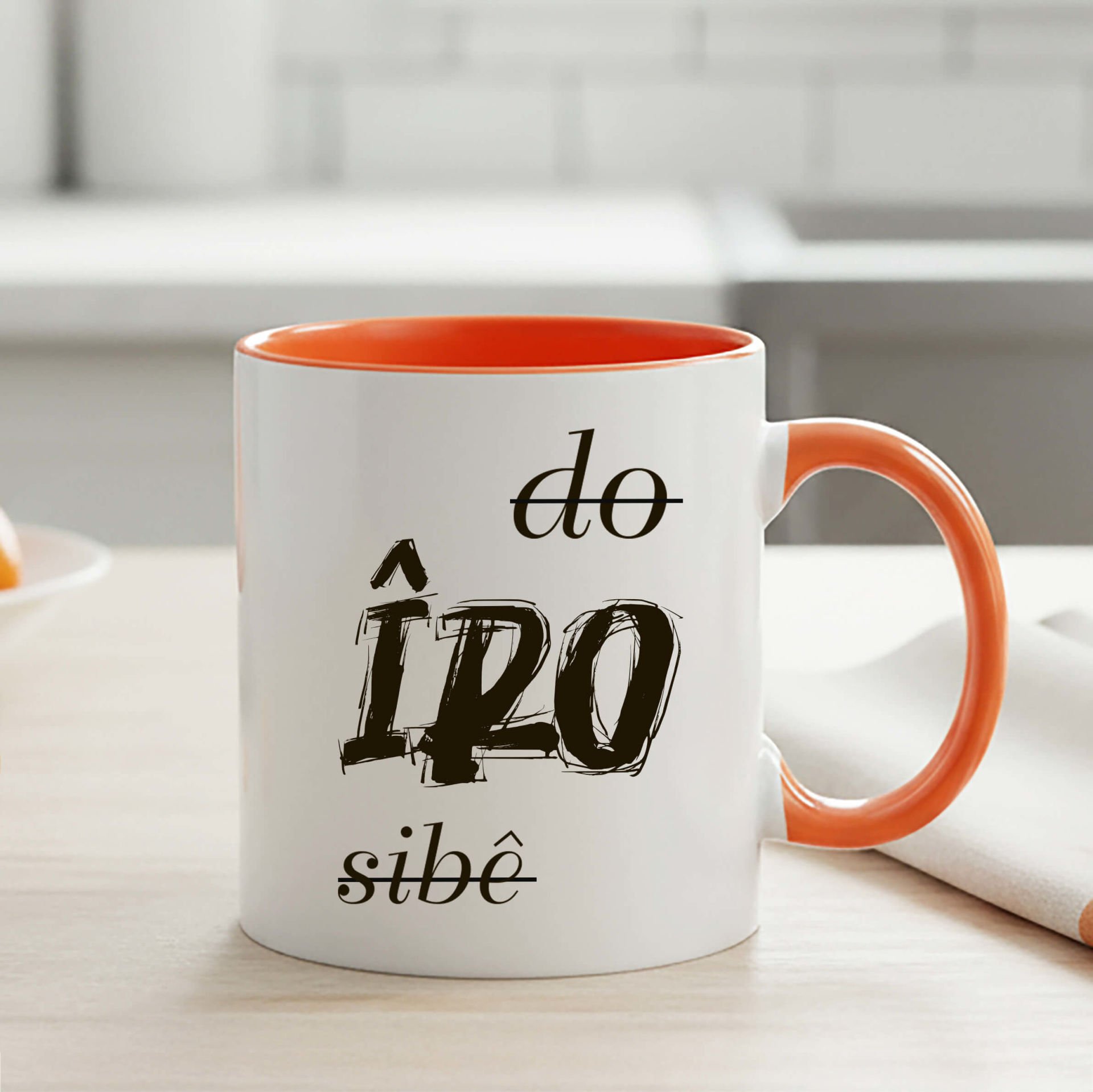 Kürtçe Do Îro Sibê Turuncu Renkli Klasik Kupa Bardağı - Do Îro Sibê Turuncu Renkli Klasik Kupa Bardak