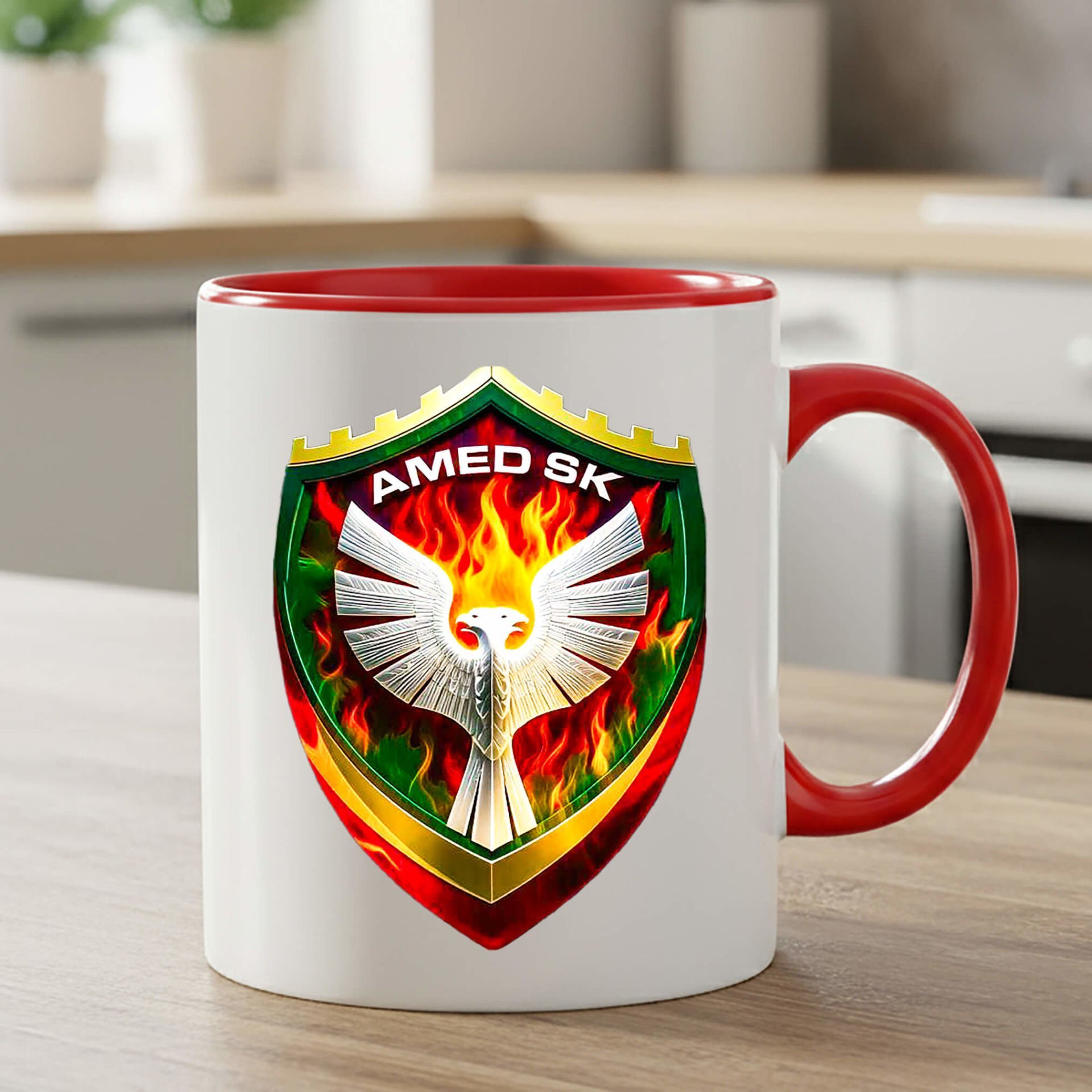 Amedspor Tasarımlı Kırmızı Renkli Klasik Kupa Bardağı - Amed Spor Kırmızı Renkli Klasik Kupa Bardak