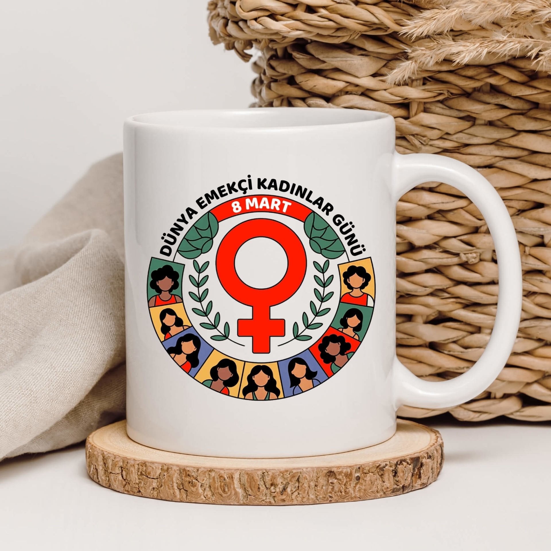 8 Mart Dünya Emekçi Kadınlar Günü Kutlu Olsun Klasik Beyaz Kupa Bardak