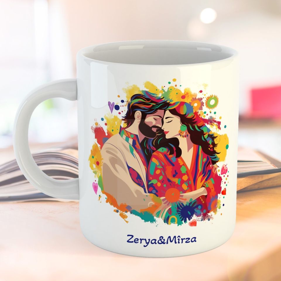 Sevgililere Özel İsimli Porselen Kupa Bardak - Sevgili Kupası