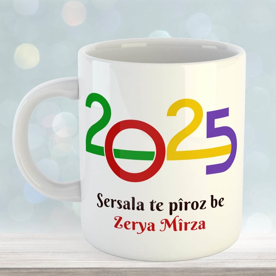 İsme Özel Kürtçe Yeni Yıl Kupası - Sersala Te Pîroz Be 2025
