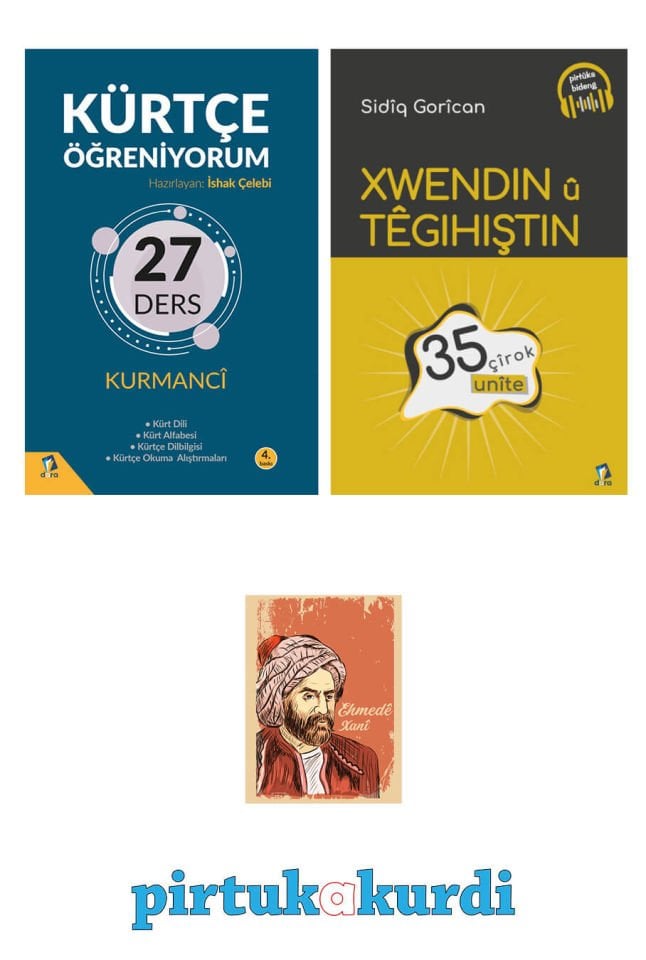 Kürtçe Öğrenme Seti - Kürtçe Öğreniyorum - Xwendin û Têgihiştin 35 Unîte - Defterli Seti