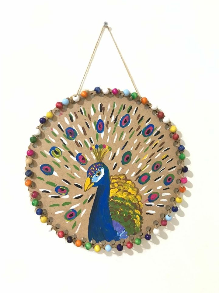 Melekê Tawis - Tavus Kuşu Tasarımlı El İşlemeli Kapı Süsü