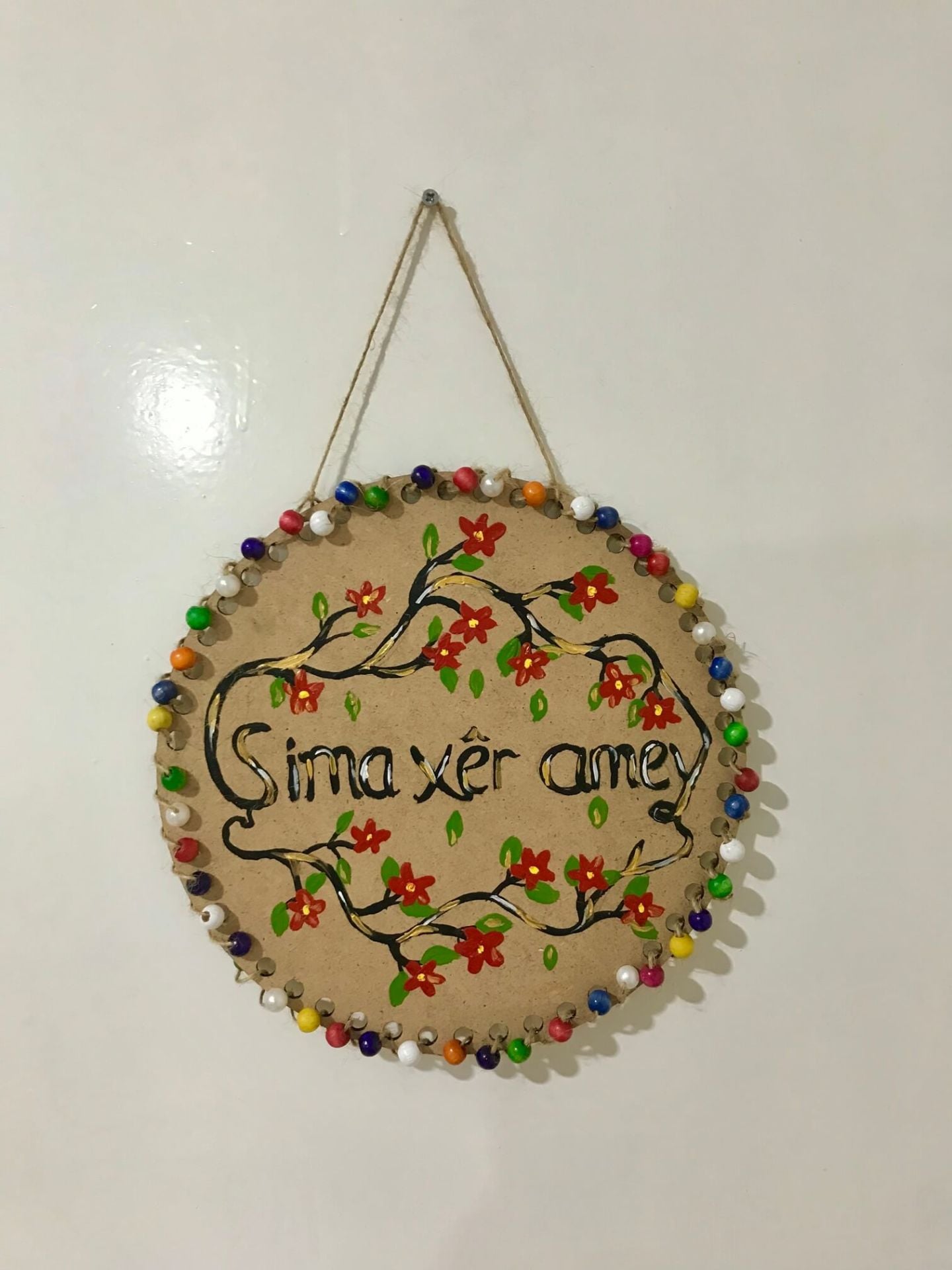 Zazaca Şima Xêr Amey Tasarımlı El İşlemeli Kapı Süsü