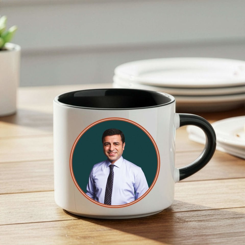 Selahattin Demirtaş Resimli Siyah Renkli Nescafe Kupa Bardak - Selahattin Demirtaş Nescafe Kupası