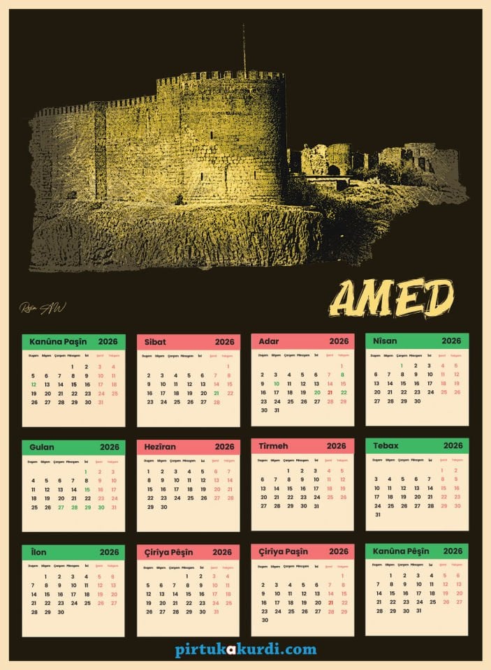 Salnameya 2026an - 2026 Kürtçe Takvim - Amed