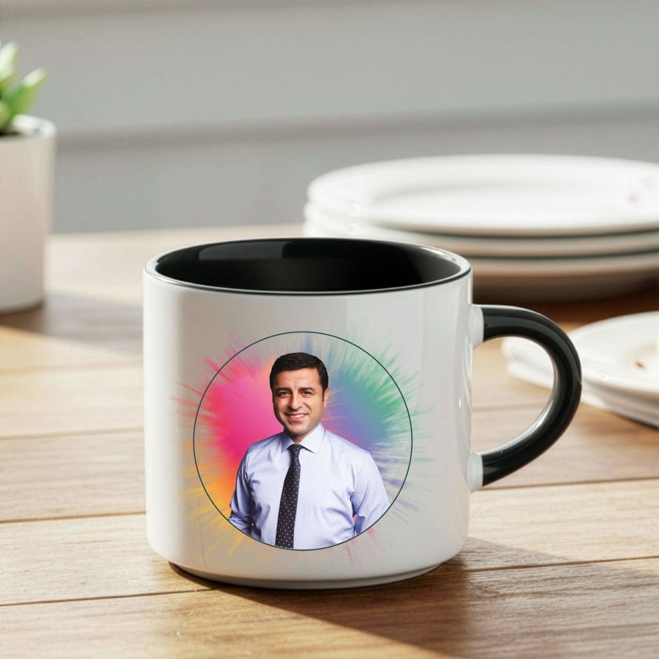 Selahattin Demirtaş Tasarımlı Siyah Renkli Nescafe Kupa Bardak - Selahattin Demirtaş Nescafe Kupası