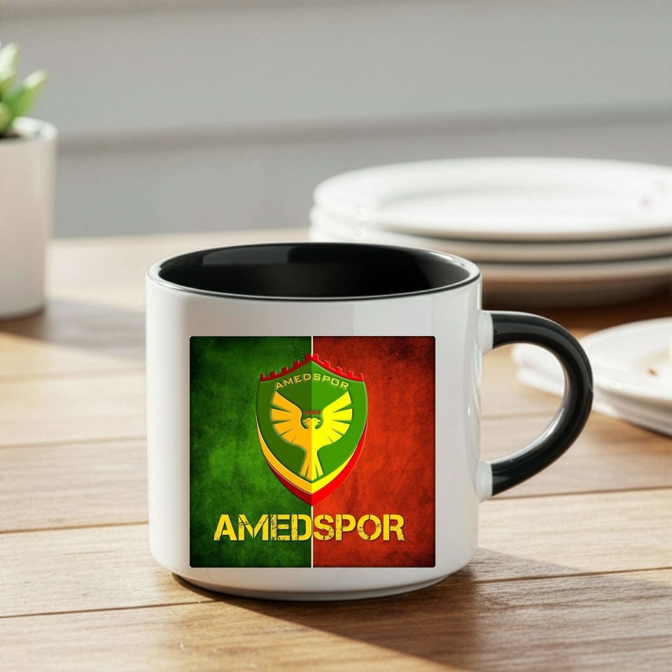 Amedspor Tasarımlı Siyah Renkli Nescafe Kupa Bardak - Amed Spor Nescafe Kupası