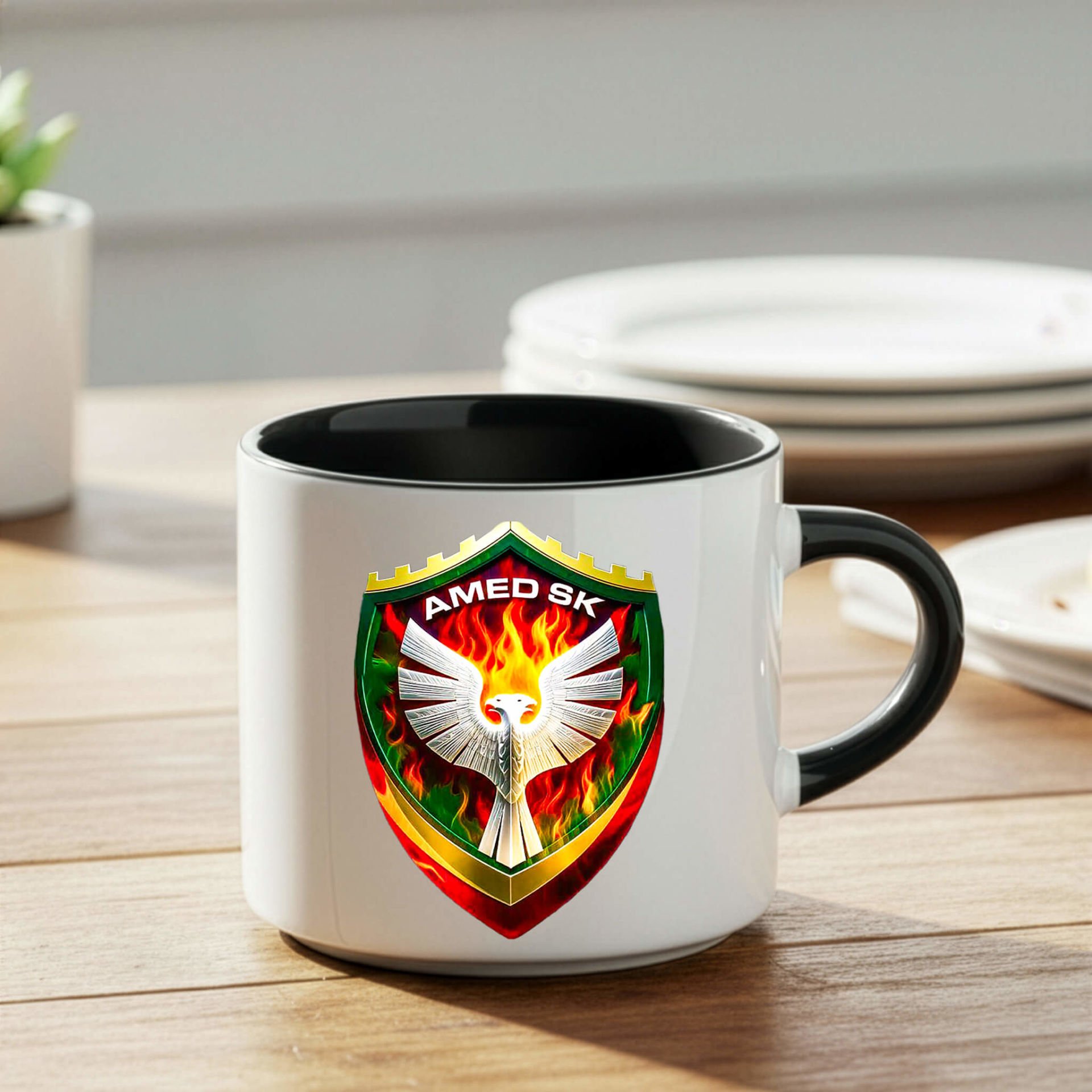 Amedspor Motifli Siyah Renkli Nescafe Kupa Bardak - Amed Spor Nescafe Kupası