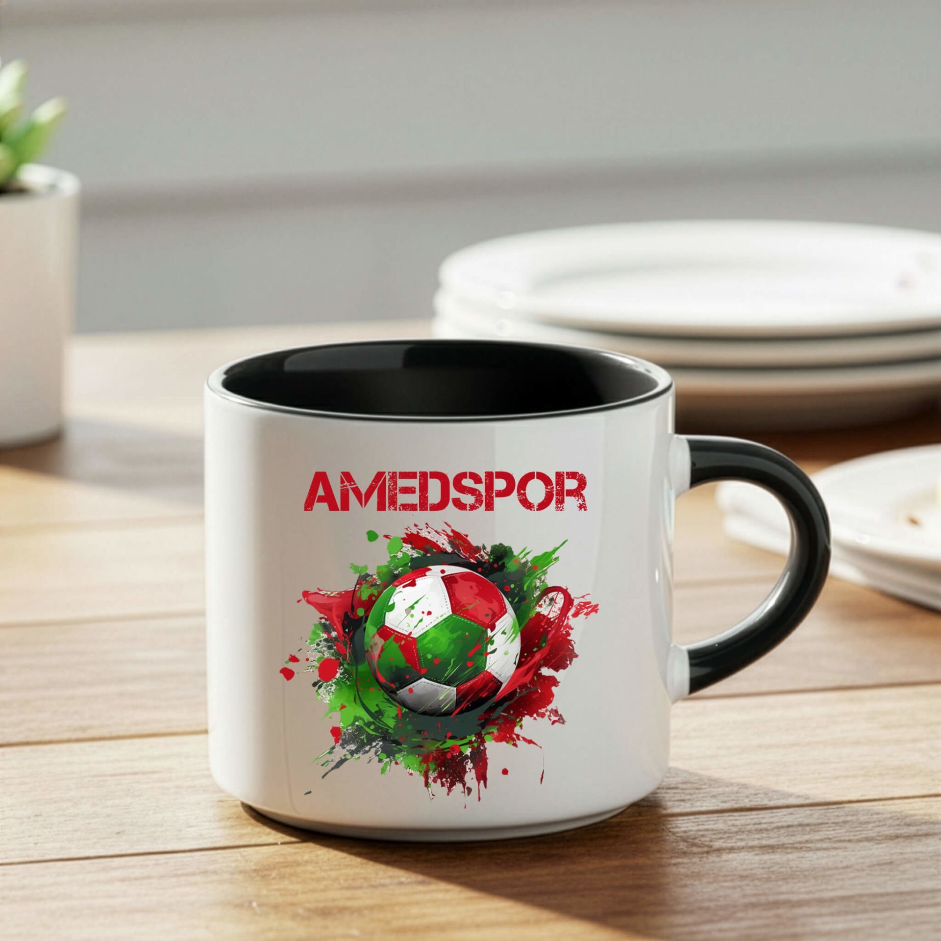 Amedspor Futbol Toplu Siyah Renkli Nescafe Kupa Bardak - Amed Spor Nescafe Kupası