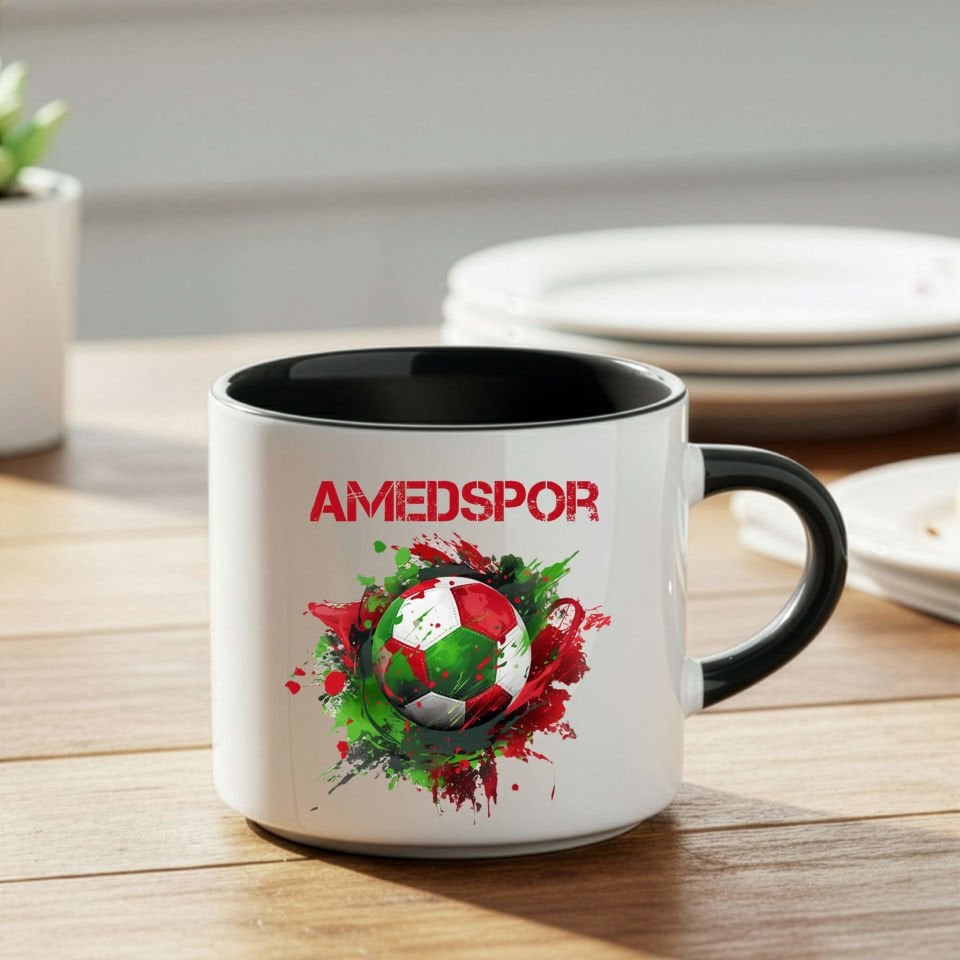 Amedspor Futbol Toplu Siyah Renkli Nescafe Kupa Bardak - Amed Spor Nescafe Kupası