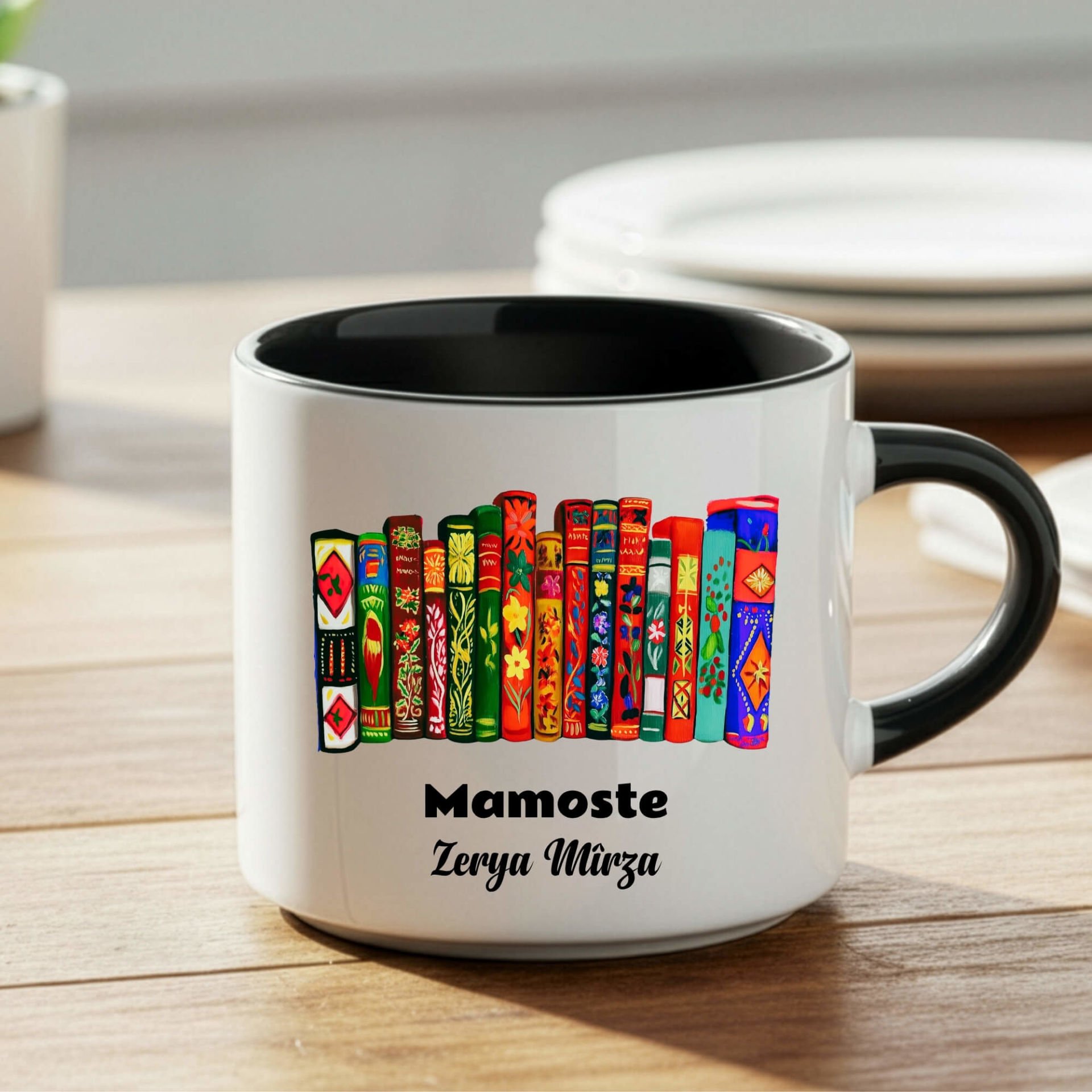 İsme Özel Kürtçe Mamoste Siyah Renkli Nescafe Kupa Bardağı - İsme Özel Kürtçe Öğretmenler Günü Nescafe Kupası