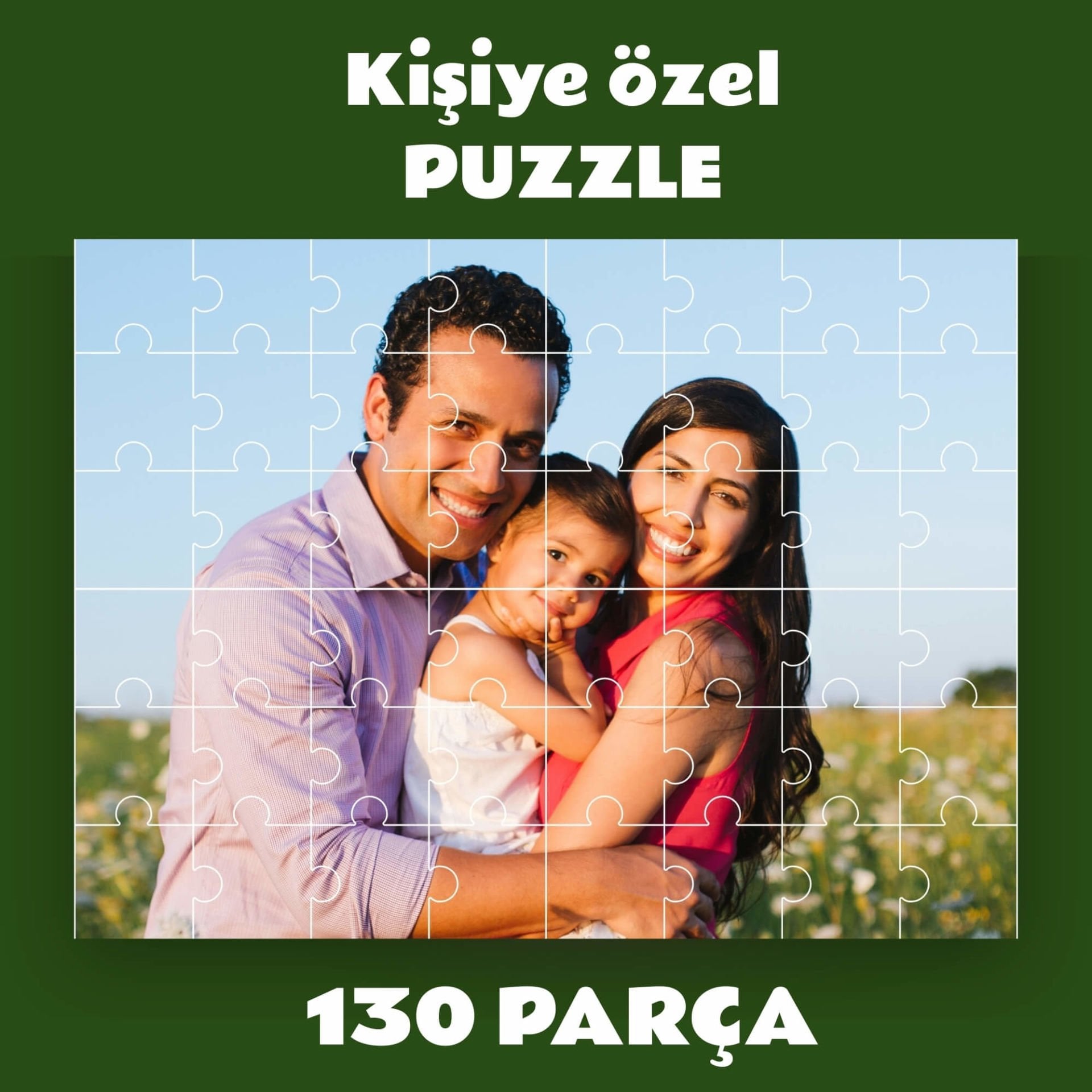 Kişiye özel Foto Bastırmalı Pazil Puzzle Yapboz (130 Pare/Parça - A3)