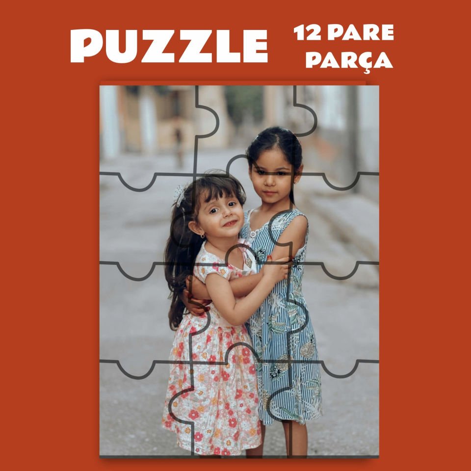 Kişiye Özel Foto Bastırmalı Pazil Puzzle Yapboz (12 Pare/Parça - A5)