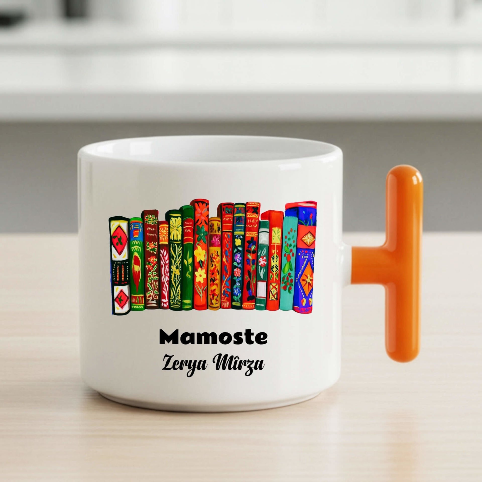 İsme Özel Kürtçe Öğretmenler Günü Mamoste Turuncu Renkli T Kupa Bardağı Kupası