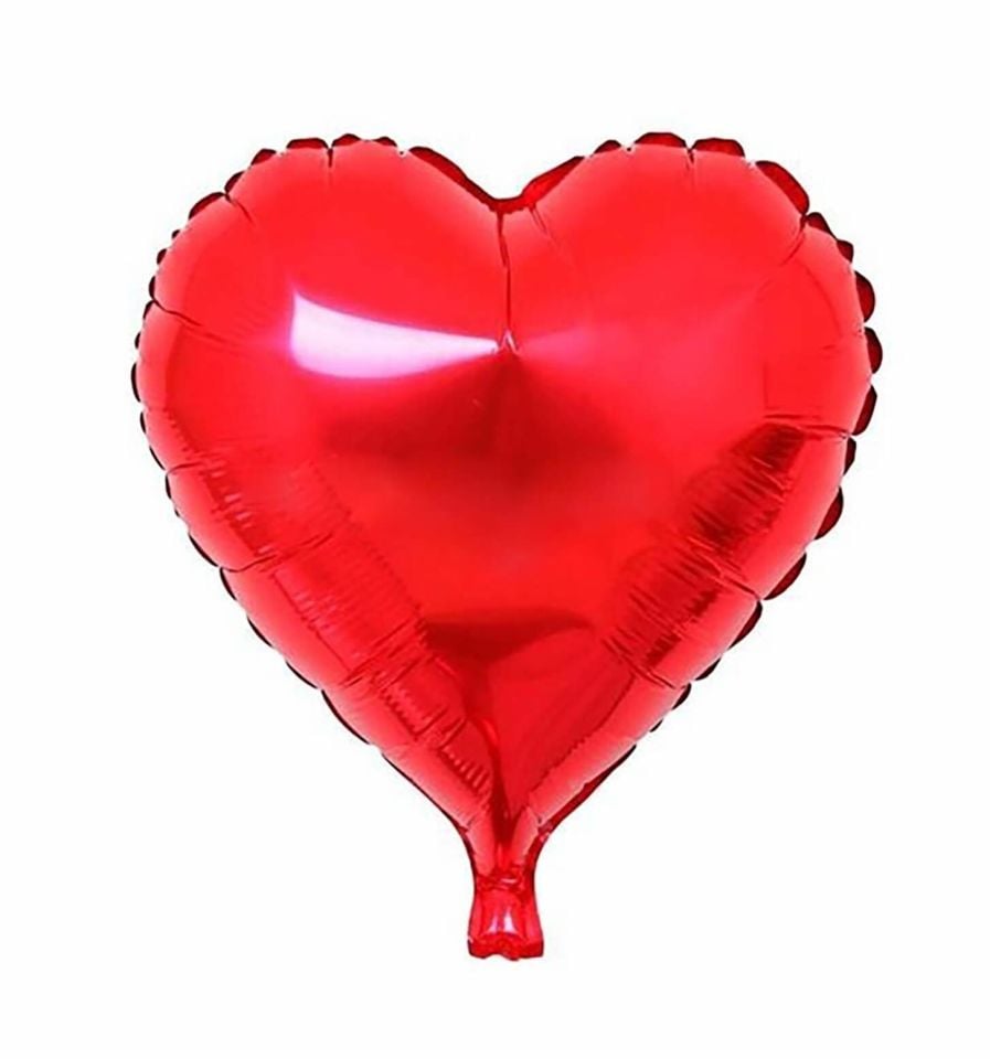Kalpli Folyo Balon Kırmızı Rengi 18 inç 45 cm