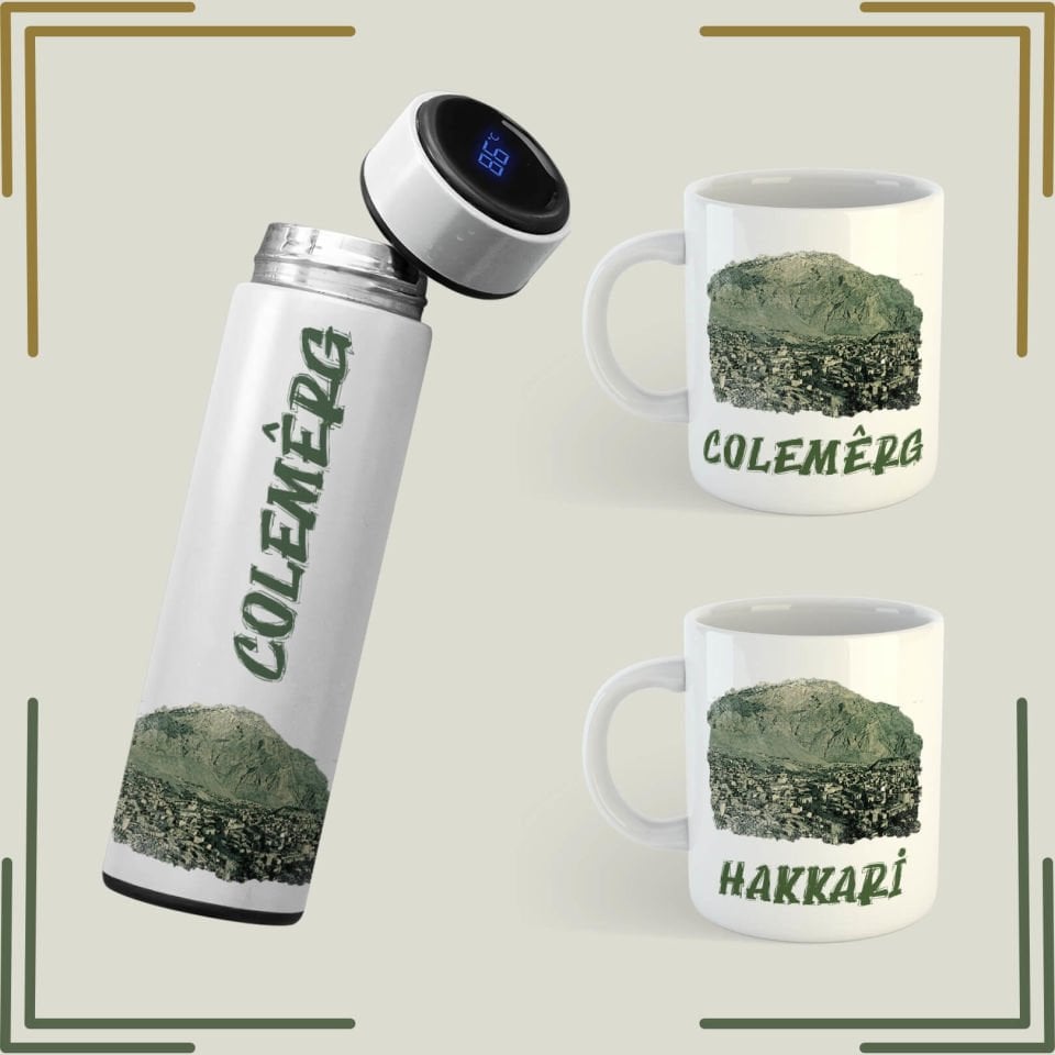 Colemêrg Hakkari Tasarımlı Kupa ve Termos Seti - Colemêrg Hakkari Termosu Kupası