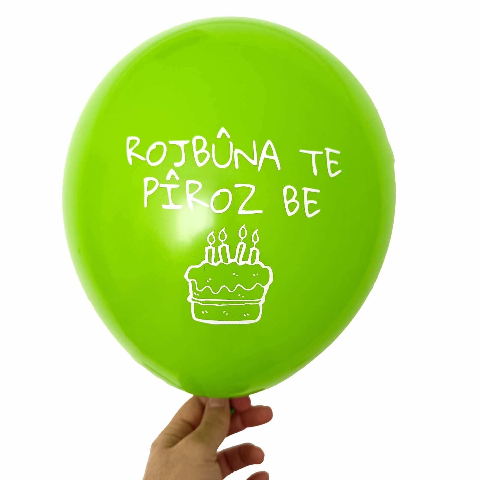 Pifdankên Rojbûnê Kesk - Kürtçe Doğum Günü Balonu Yeşil