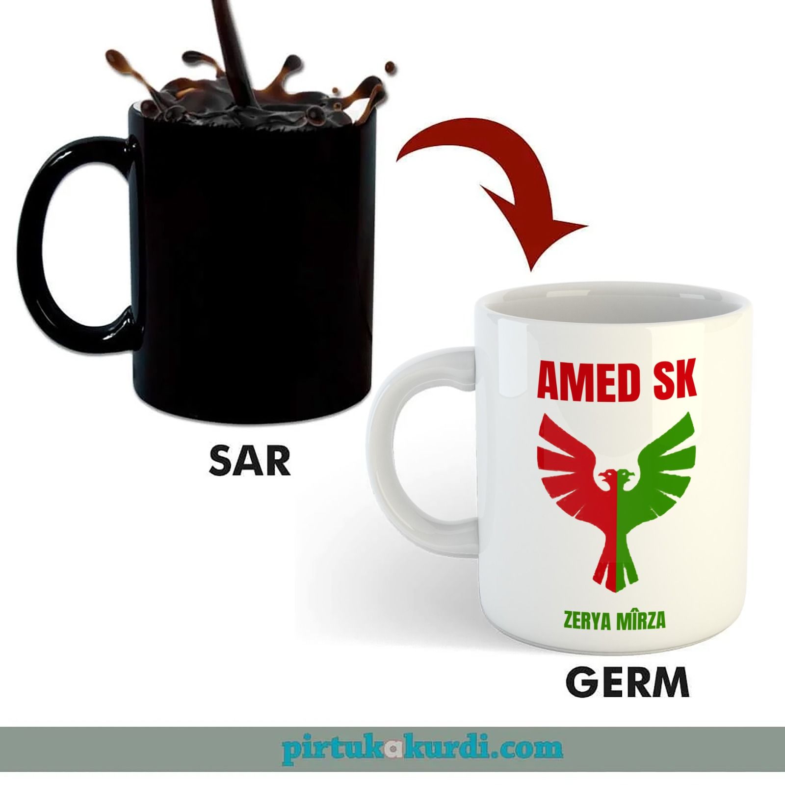 İsme Özel Amed Spor Sihirli Porselen Kupası - Amedspor Kupa Bardak